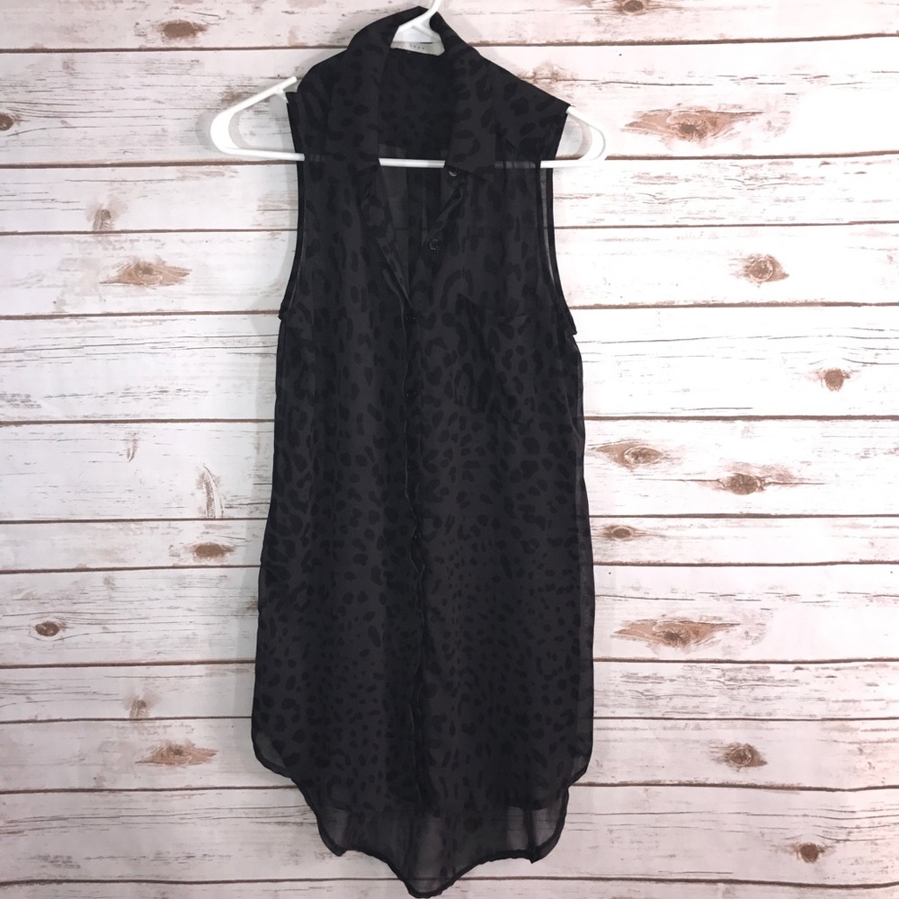 Lush Sleeveless Button Up Blouse, Small, EUC